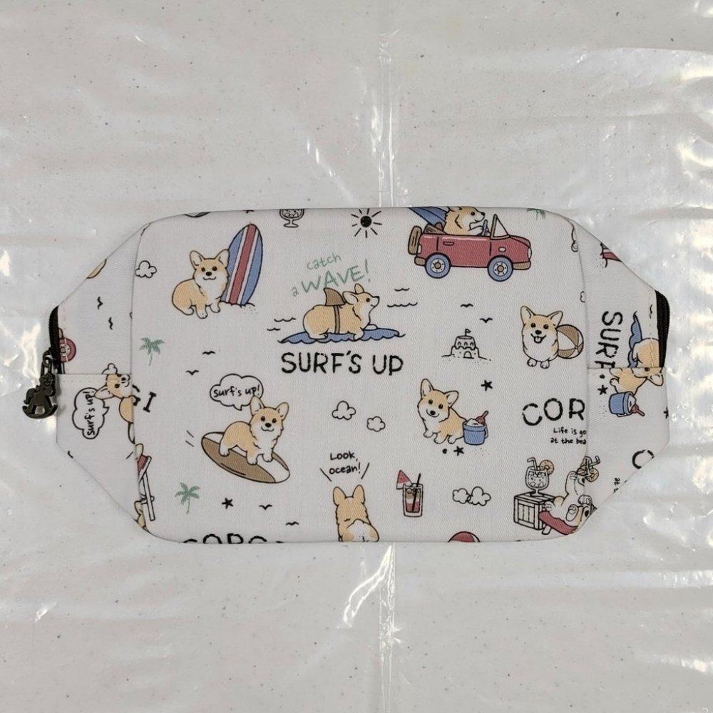 Waterproof Beach Corgi Cube Makeup Cosmetic Bag - Picture 9 of 13